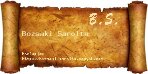 Bozsaki Sarolta névjegykártya